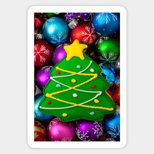 Christmas tree cookie with ornaments Sticker